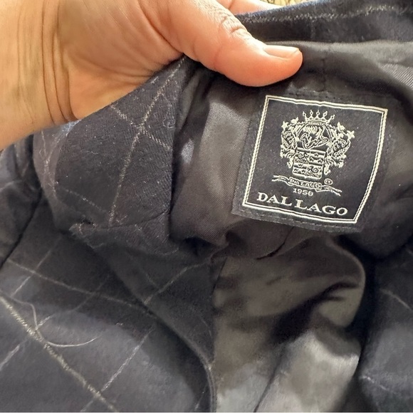 Dal Lago virgin wool navy windowpane plaid women‘s blazer jacket size s small - Picture 2 of 4